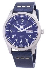 Seiko 5 Sports SNZG11J1-var-LS15 Automatic Dark Blue Leather Strap Men\'s Watch