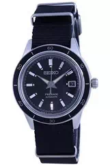 Relógio masculino Seiko Presage Style 60's Black Dial Nylon Strap SRPG09 SRPG09J1 SRPG09J