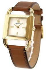 Tory Burch Phipps Brown Leather Strap Ivory Dial Quartz TBW7254 Women's Watch