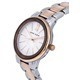 Relógio feminino Anne Klein dois tons aço inoxidável mostrador branco quartzo 3877SVRT