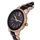 Anne Klein Two Tone Acero inoxidable Dial negro Cuarzo 3878BKRG Reloj para mujer
