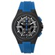 Relógio masculino Bulova Maquina cronógrafo mostrador preto azul pulseira quartzo 98B380 100M