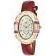 Adee Kaye Crown Collection Crystal Accents White Mother Of Pearl Dial Quartz AK2113-LRG Women's Watch