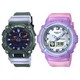 Conjunto de relógios Casio analógico digital quartzo para casal - GA-900HC-3A.BGA-280-6A