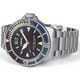 Relógio masculino Hemel Hydrodurance moldura preta e azul mergulhador automático HD1BB 300M