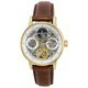 Ingersoll The Jazz Moon Phase Correa de cuero Skeleton Gold Dial Automático I07704 Reloj para hombre