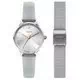Relógio feminino Oui & Me Bichette prata com mostrador de couro quartzo ME010168