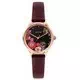 Relógio feminino de quartzo ME010173 com pulseira de couro com mostrador preto Oui & Me Minette