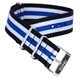 Ratio NATOR06 multicolor preto branco e azul 20mm pulseira de poliéster