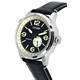 Citizen Leather Strap Esfera negra Automático NJ0140-17E 100M Reloj para hombre