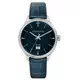 Trussardi T-Complicity สีน้ำเงิน dial Leather Strap ควอตซ์ R2451130001 Men's Watch