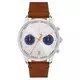 Trussardi T-Genus chronograph เงิน dial Leather Strap ควอตซ์ R2471613004 Men's Watch