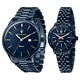 Relógio Maserati PVD Azul Aço Inoxidável Azul Solar R8853149002 Relógio Casal