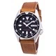 Seiko Automatic SKX013K1-MS4 Diver's 200M Brown Leather Strap Men's Watch