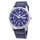 นาฬิกาข้อมือผู้ชาย Seiko 5 Sports SNZG11J1-LS15 Automatic Dark Blue Leather Strap