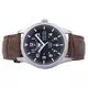 Seiko 5 Sports Automatic Japan Made Brown Leather SNZG15J1-var-LS7 100M Men's Watch
