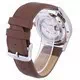 Seiko 5 Sports Automatic Brown Leather SNZG15K1-var-LS12 100M Men's Watch
