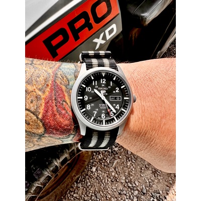 Seiko 5 Sports automatic black dial nylon 42 mm 100M watch